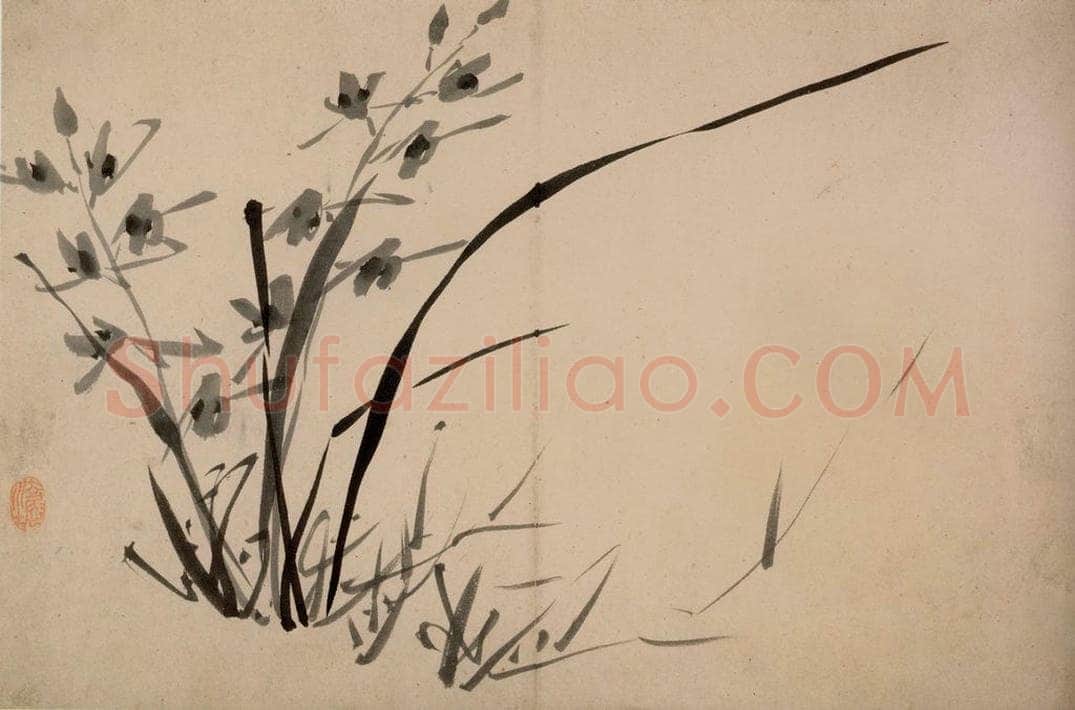 清 朱耷 《墨花册》 书画作品