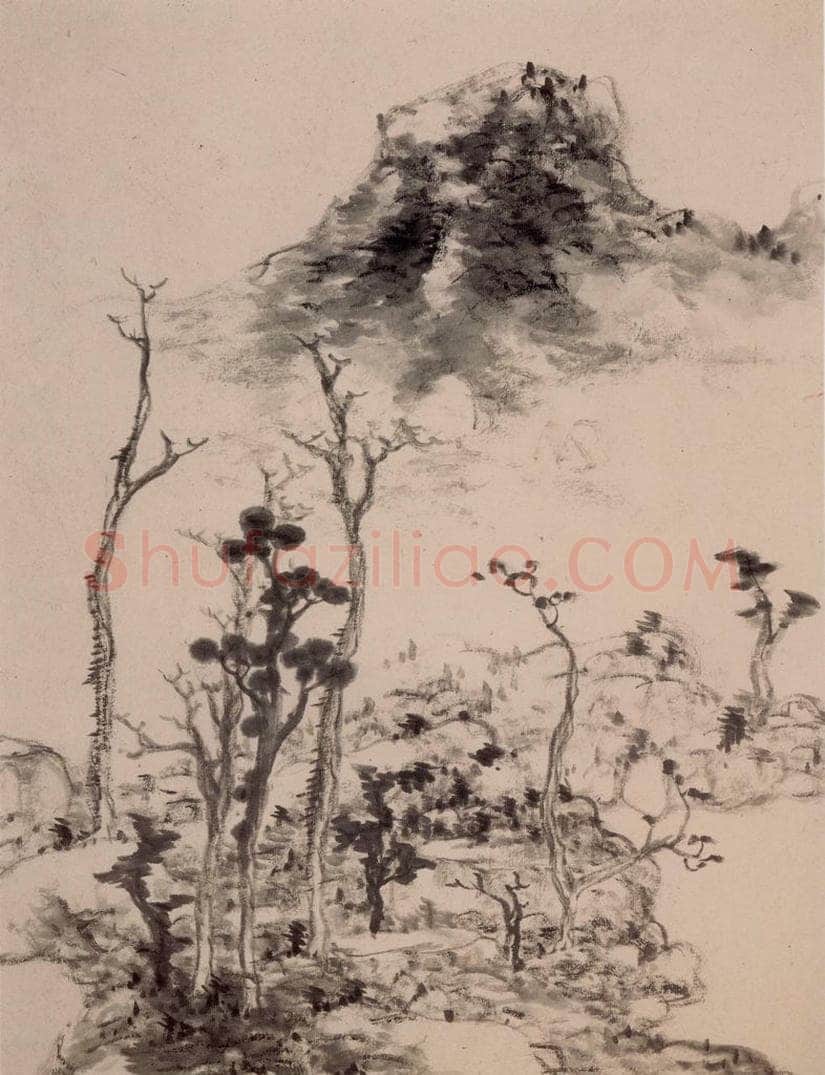 清 朱耷 《花鸟山水册》 书画作品
