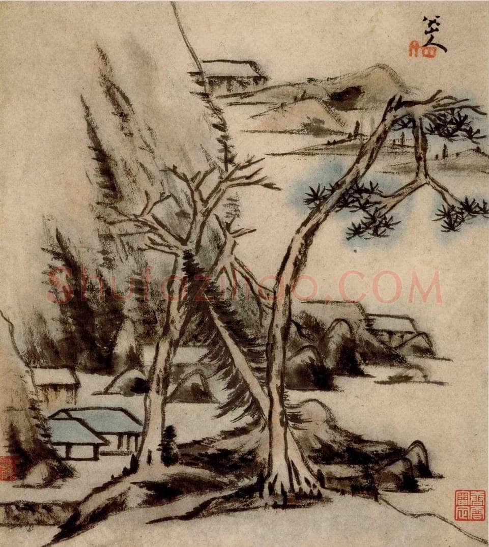 清 朱耷 《书画册》 书画作品