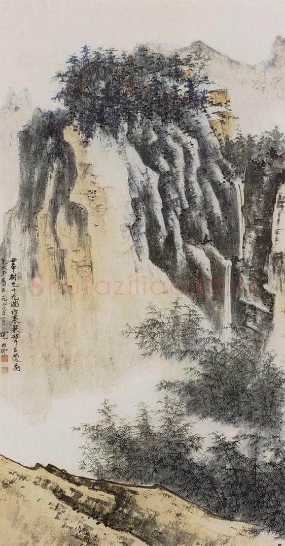 1962年 谢稚柳 竹裹泉声图 书画作品