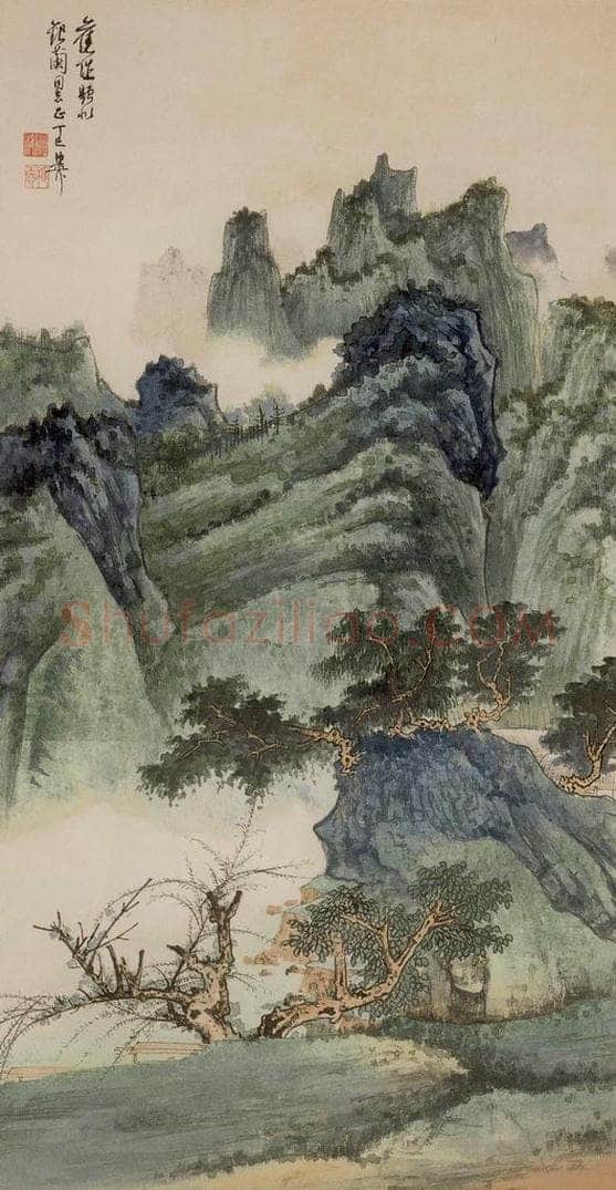 1965年 谢稚柳 溪山图 书画作品