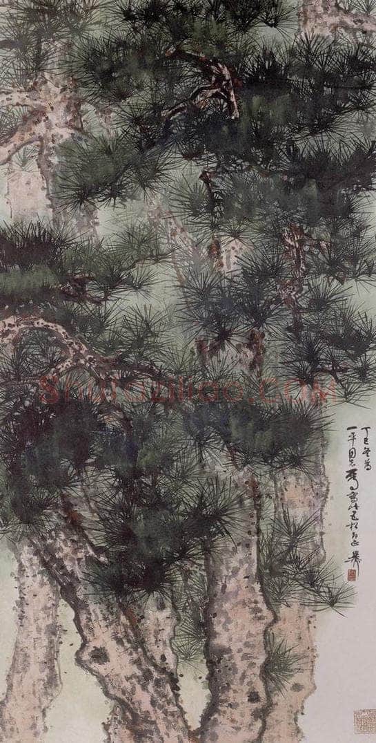 1977年 谢稚柳 王松图 书画作品