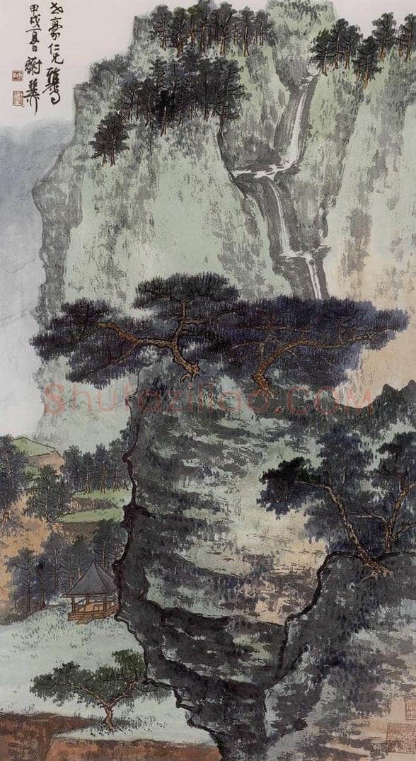 1994年 谢稚柳 山居崔峦图 书画作品