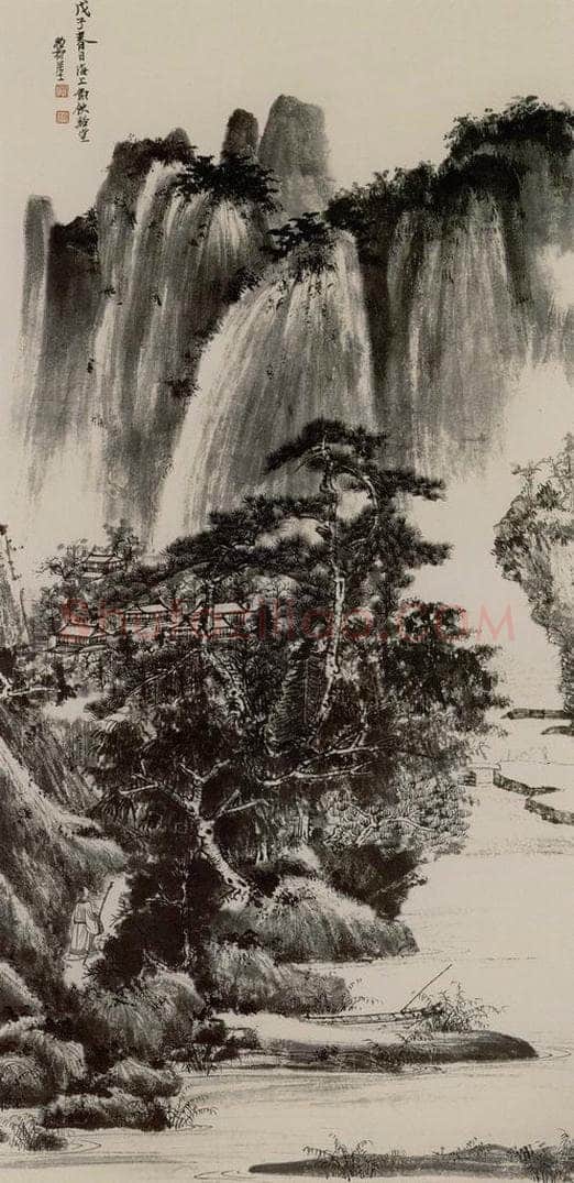 1948年 谢稚柳 《入山图》 书画作品