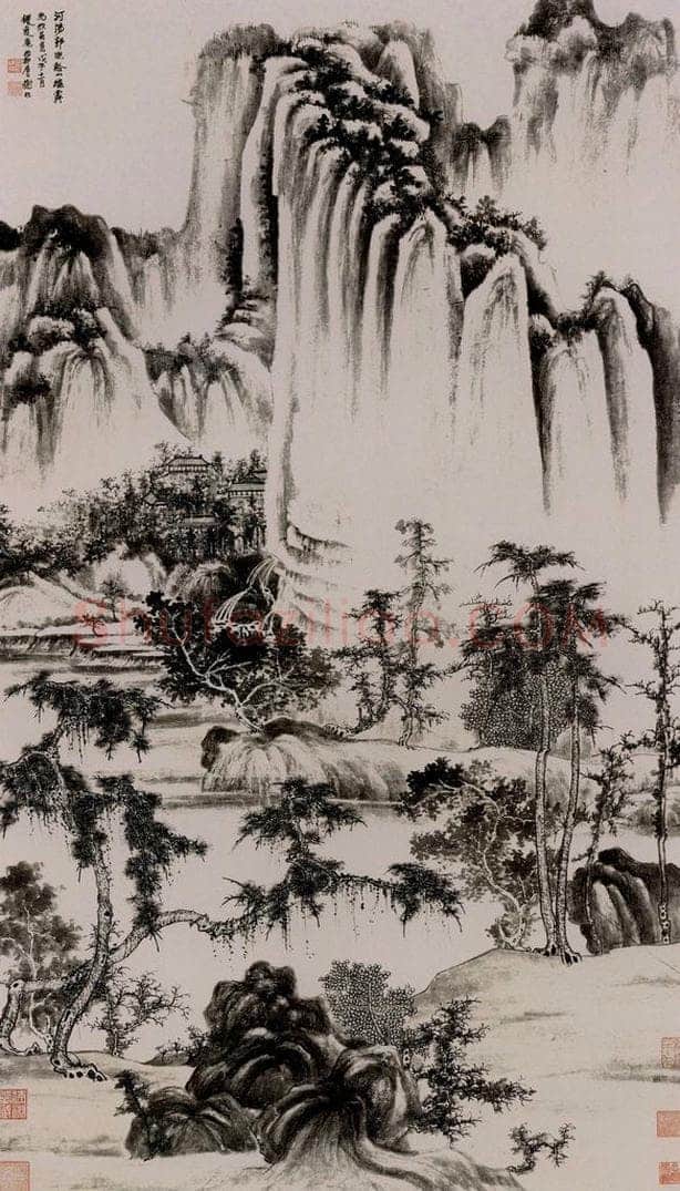 1948年 谢稚柳 《仿郭熙谿山秋霁图》 书画作品