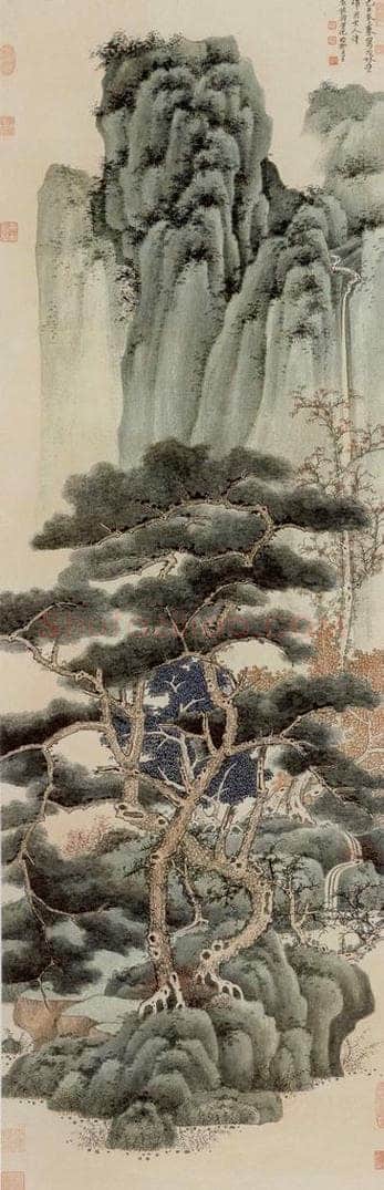 1949年 谢稚柳 《茂林叠嶂图》 书画作品