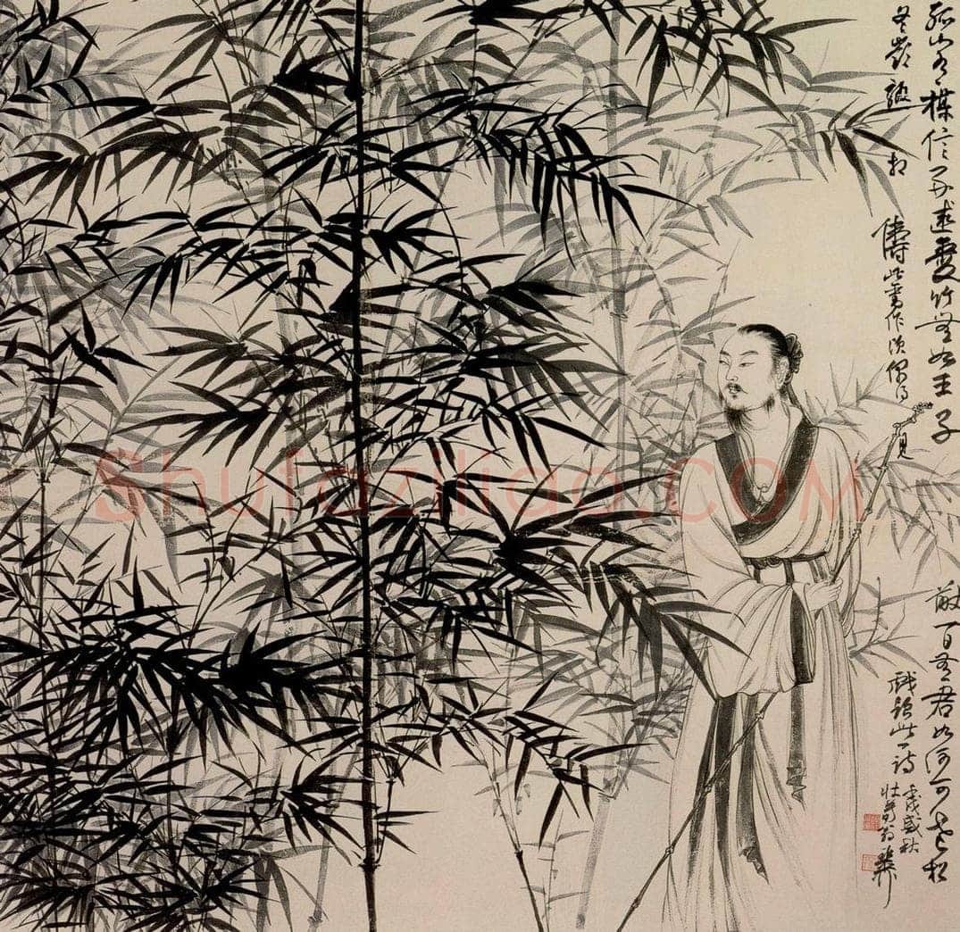 40年代 谢稚柳 《王子猷看竹图》 书画作品
