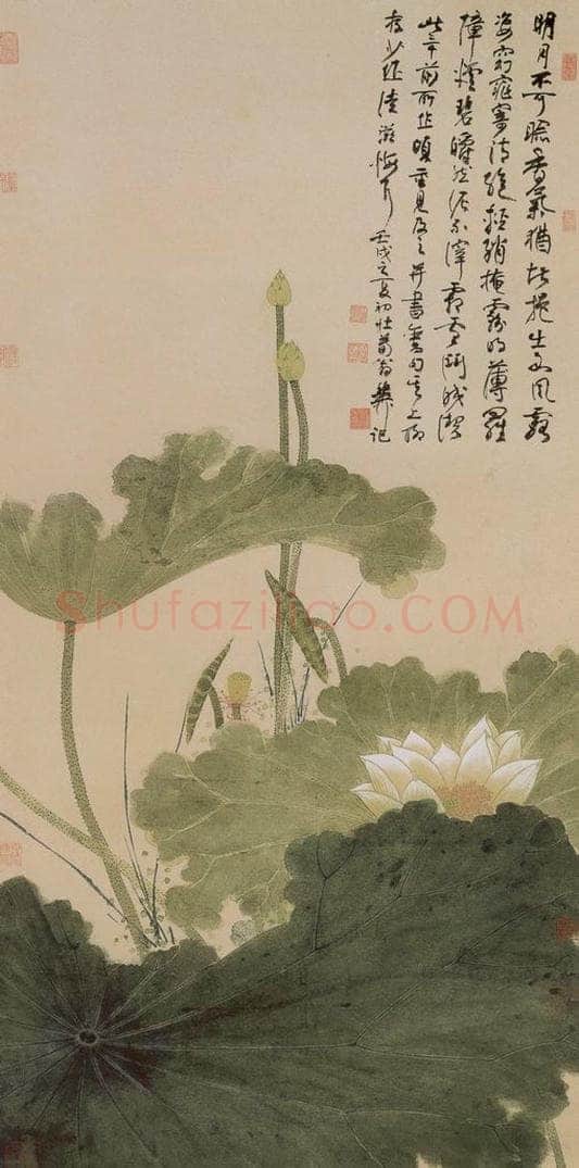 1952年 谢稚柳 《银塘清趣图》 书画作品