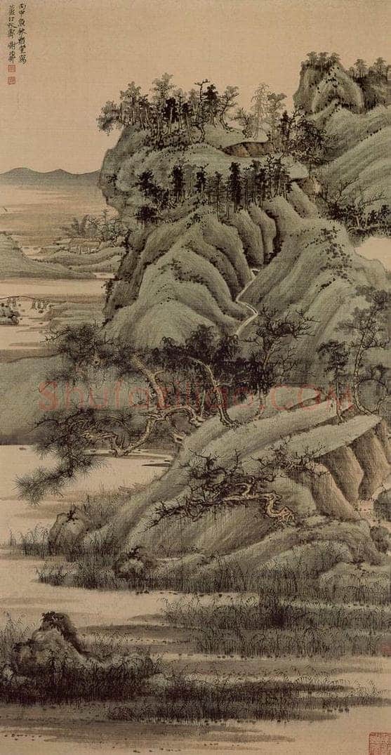 1956年 谢稚柳 《芦汀秋霁图》 书画作品