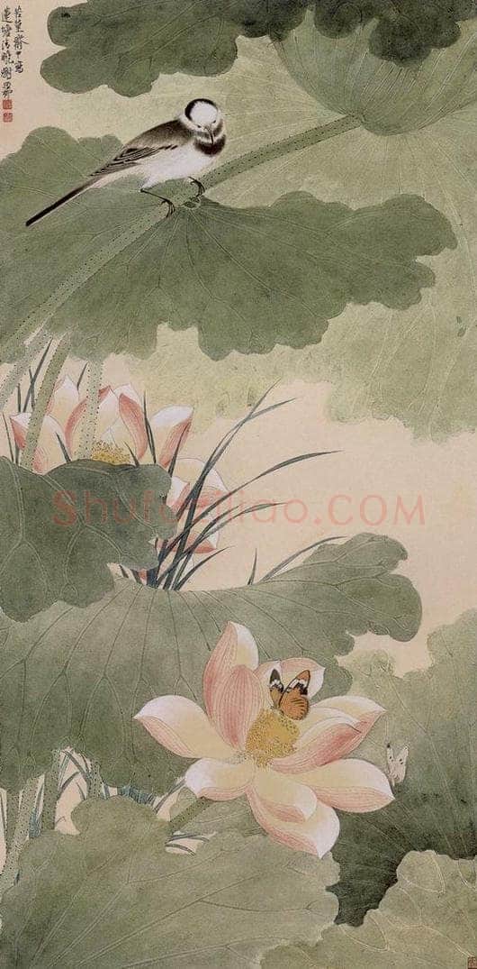 1957年 谢稚柳 《莲塘清晓图》 书画作品
