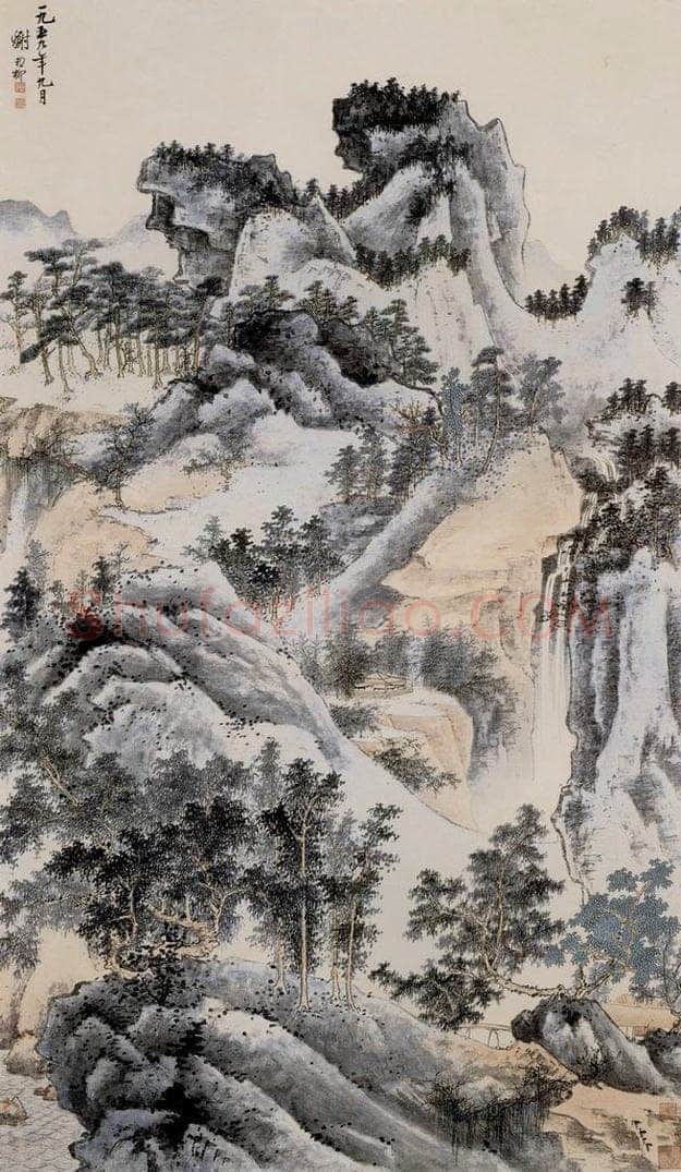 1959年 谢稚柳 《山水图》 书画作品