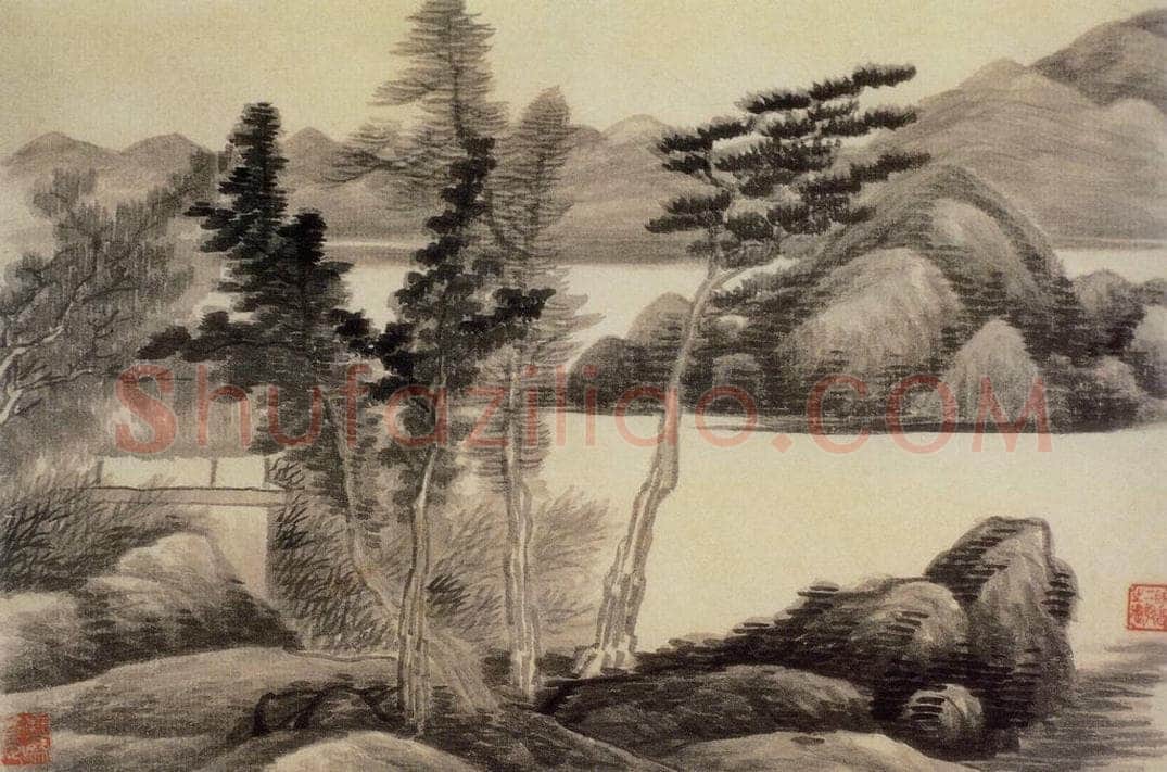 清 龚贤 《山水册》 书画作品