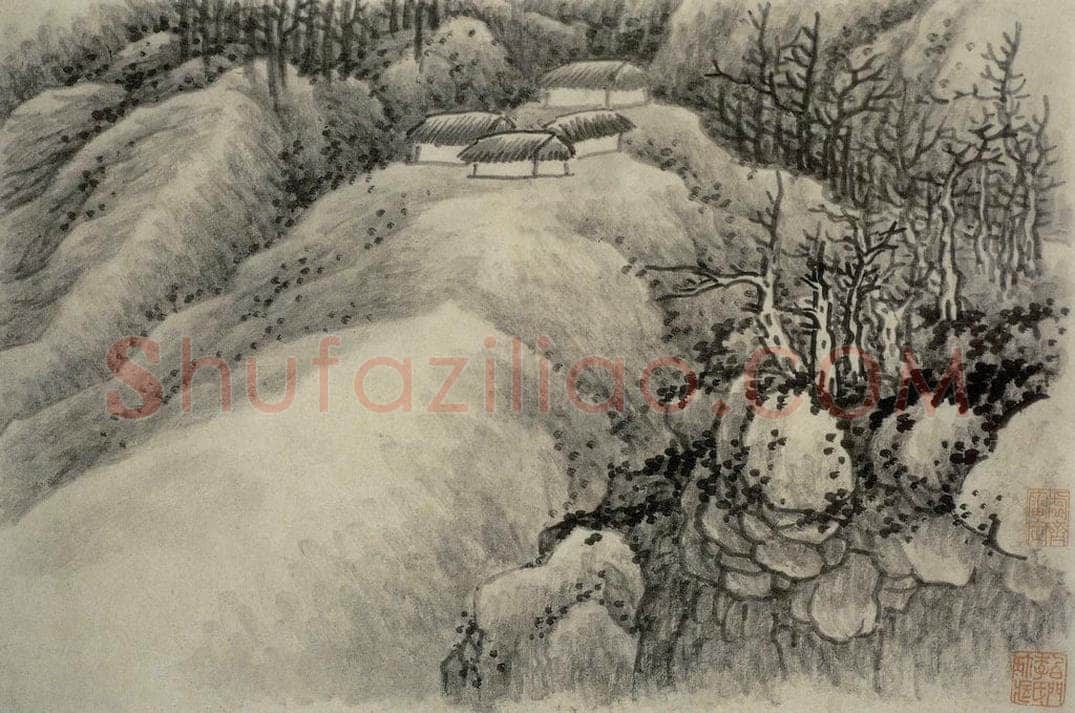 清 龚贤 《山水册》 书画作品