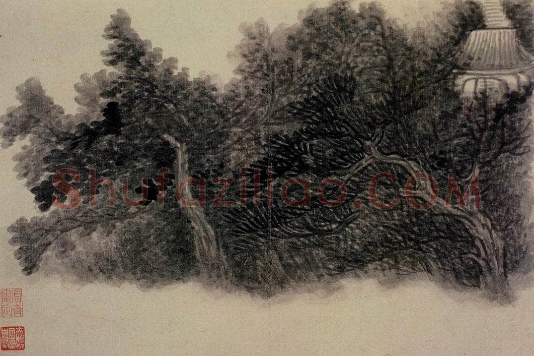 清 龚贤 《山水册》 书画作品
