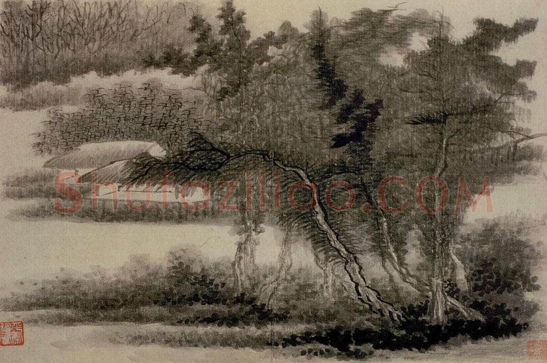 清 龚贤 《山水册》 书画作品