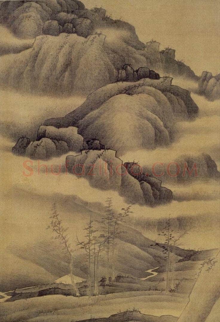 清 龚贤 《山水轴》 书画作品