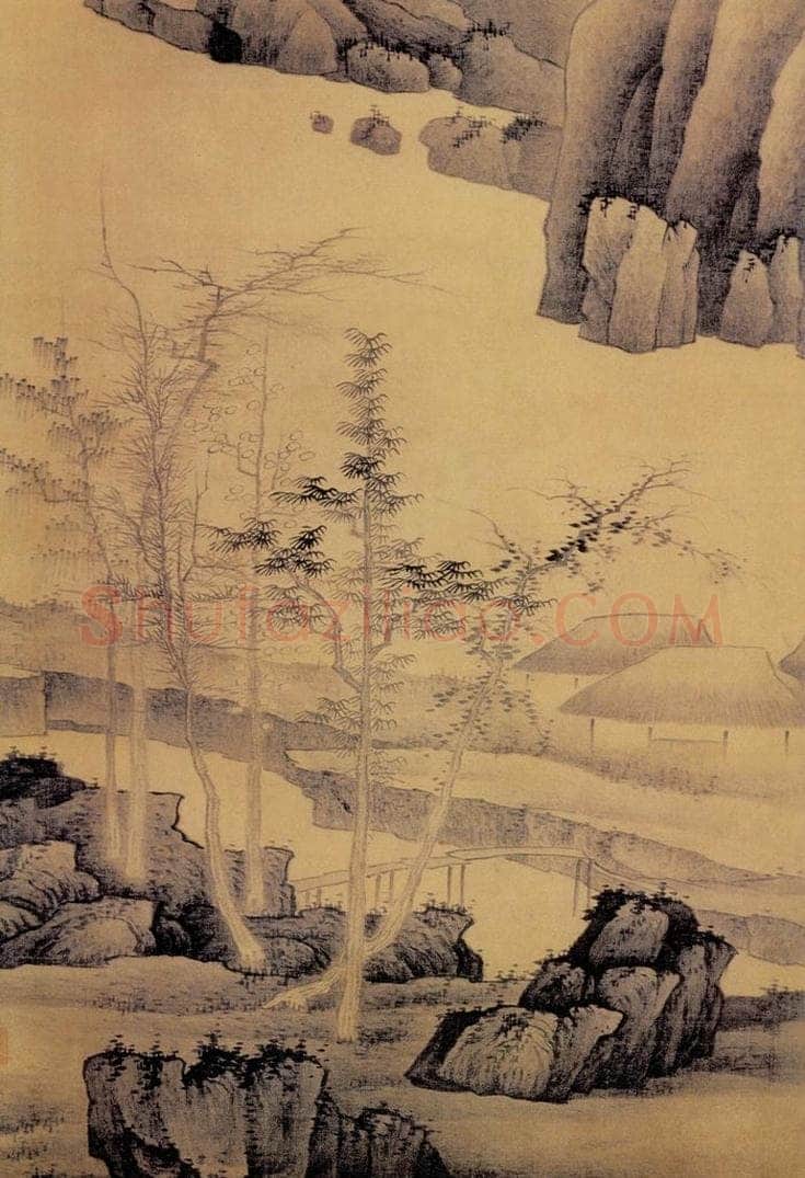 清 龚贤 《山水轴》 书画作品