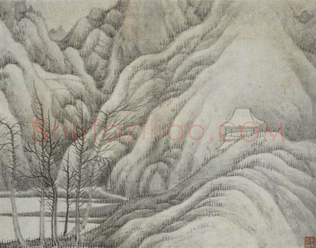 清 龚贤 《山水册》 书画作品