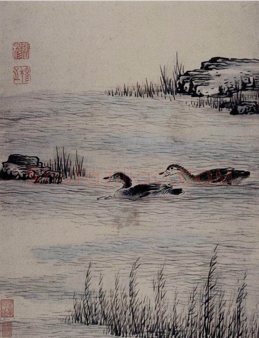 清 张穆 《禽鸟骏马图册》 书画作品