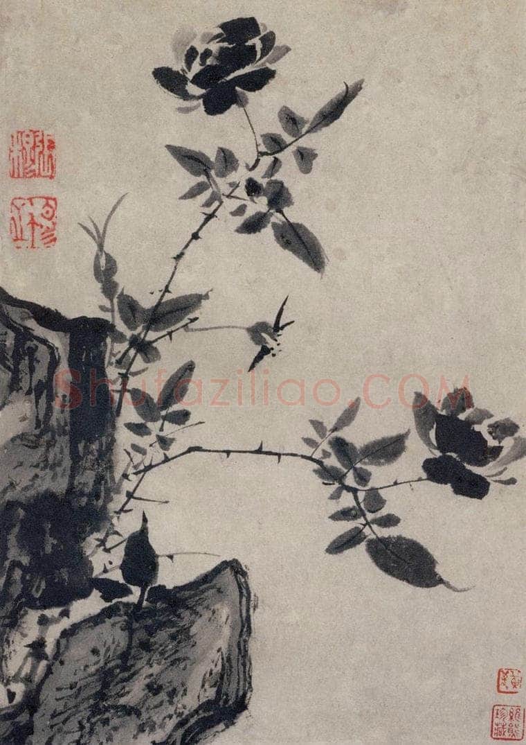 清 张穆 《珍兽花卉图册》 书画作品