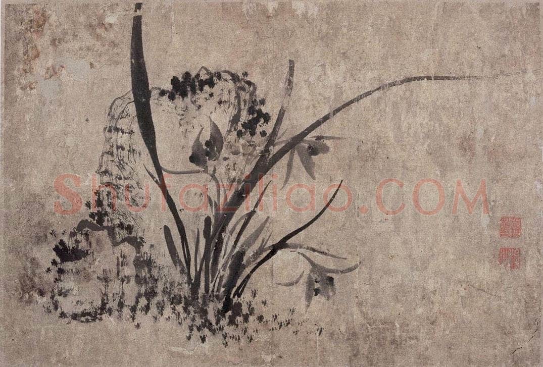 清 张穆 《籣花图斗方》 书画作品