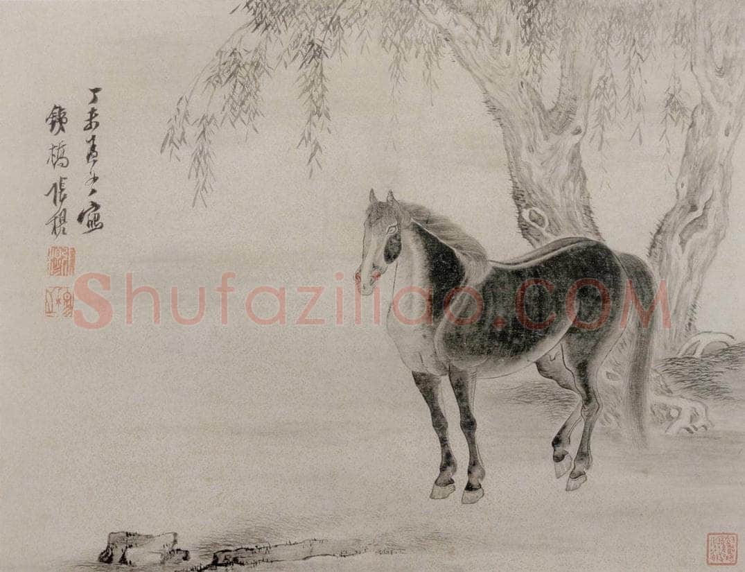 清 张穆 《郑邑侯思诗书画册》 书画作品