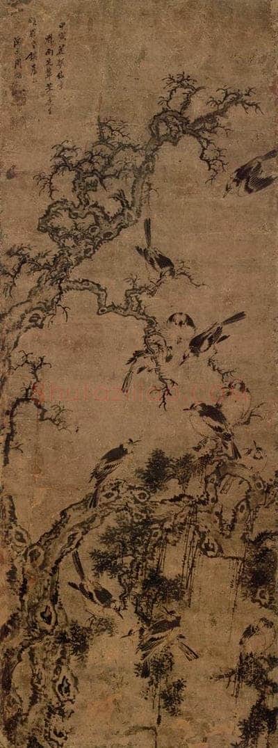 清 周炳 《老树白头图轴》 书画作品