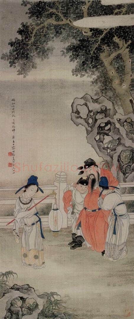 清 容祖椿 《太白醉酒图轴》 书画作品