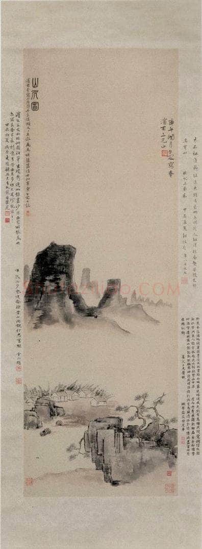 清 邓尔雅 《山居图轴》 书画作品