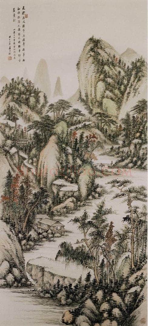 清 卢子枢 《写金幼孜诗意山水图轴》 书画作品
