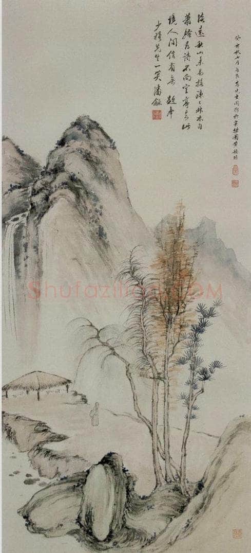 清 黄般若 《秋山图轴》 书画作品