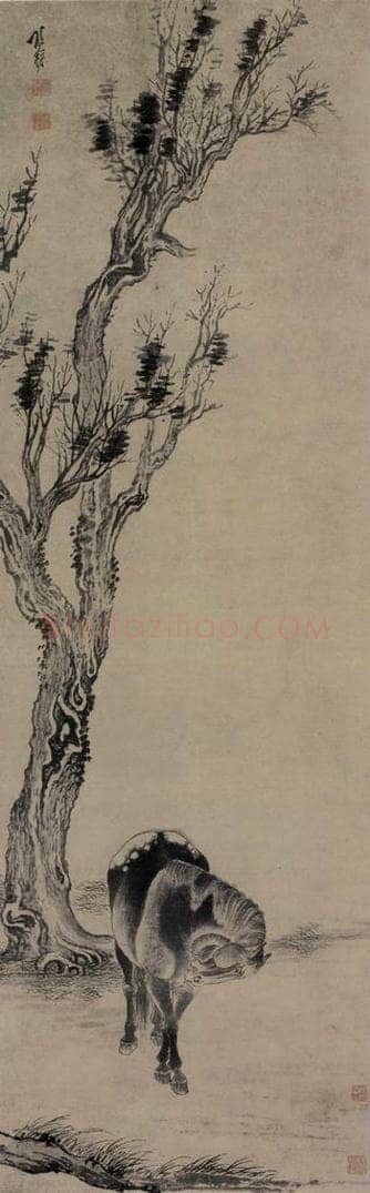 清 张穆 《马图轴》 书画作品