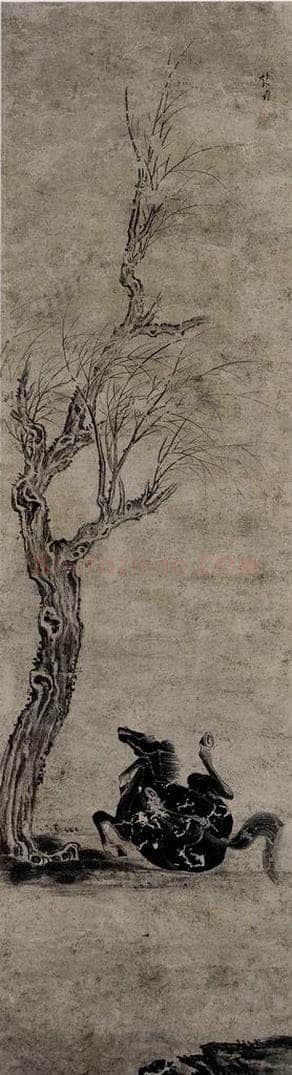 清 张穆 《朝天马图轴》 书画作品