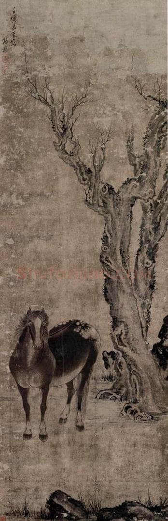 清 张穆 《马图轴》 书画作品