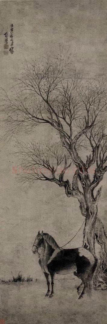 清 张穆 《马图轴》 书画作品