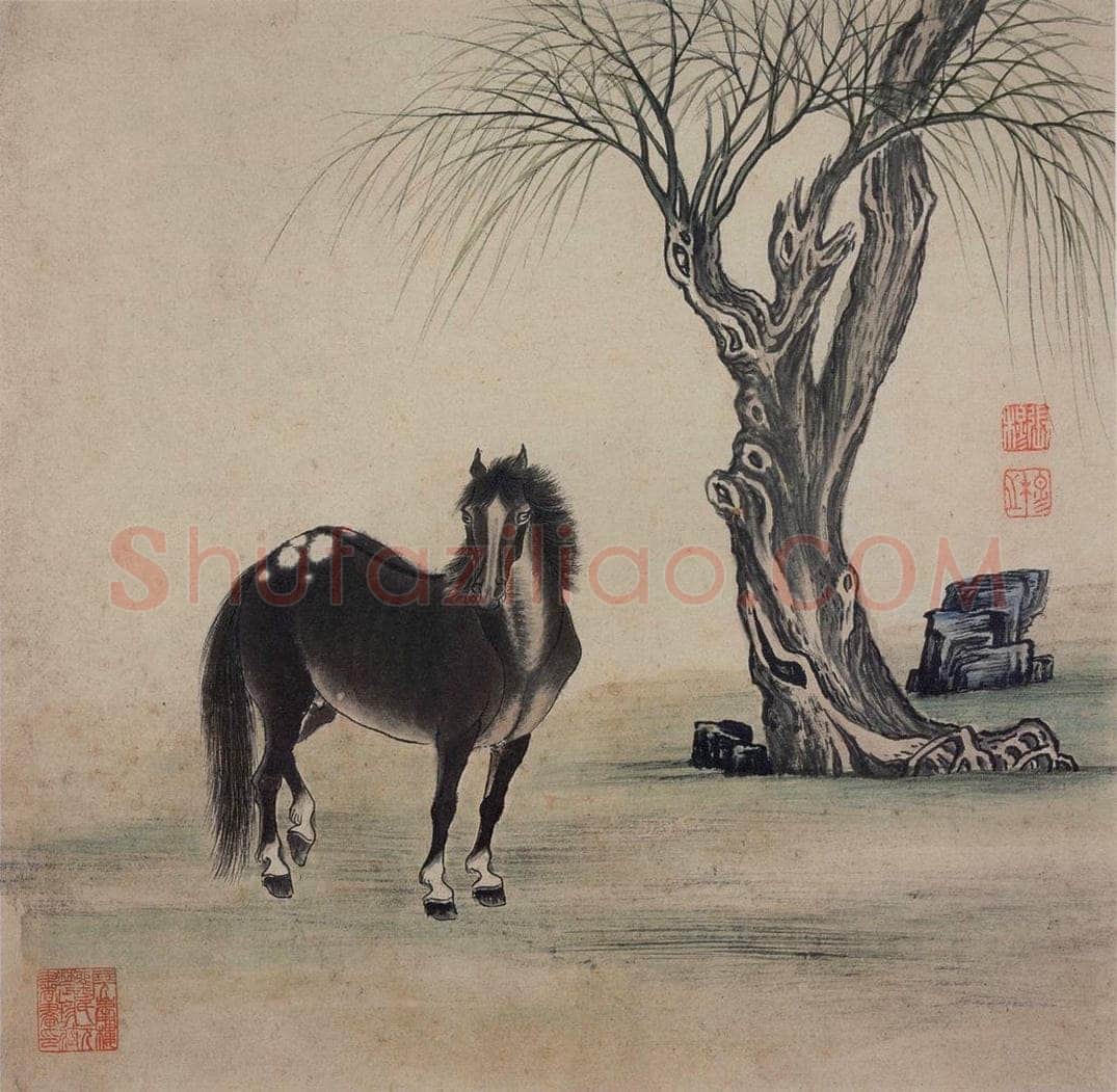 清 张穆 《马图册》 书画作品
