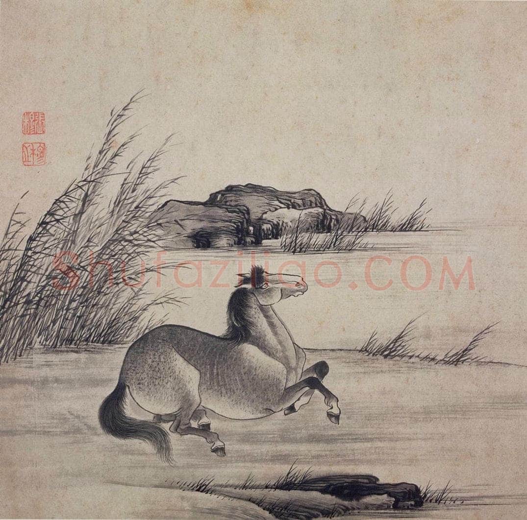 清 张穆 《马图册》 书画作品