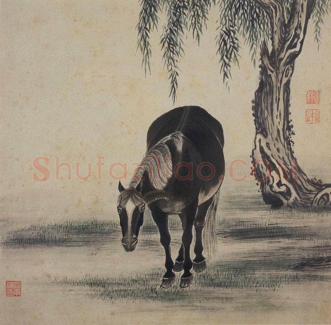 清 张穆 《马图册》 书画作品
