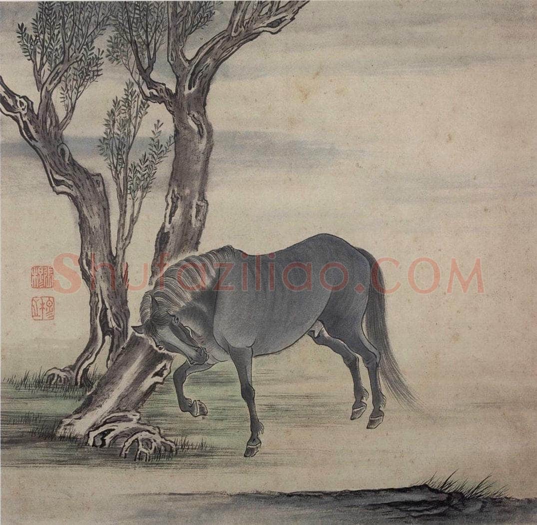 清 张穆 《马图册》 书画作品