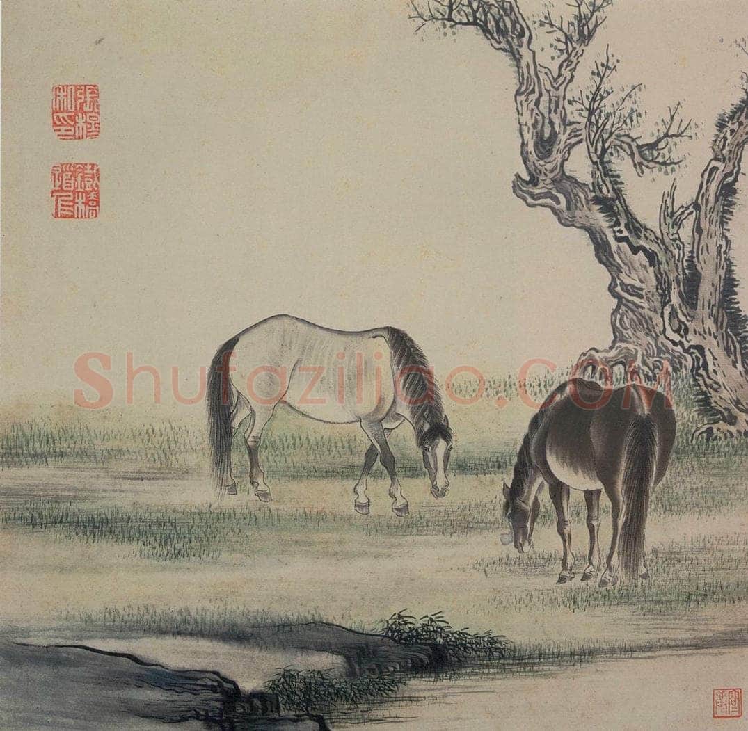 清 张穆 《马图册》 书画作品