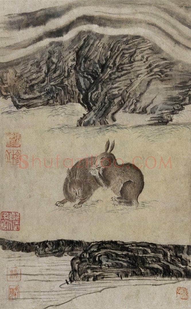 清 张穆 《翎毛珍兽图册》 书画作品