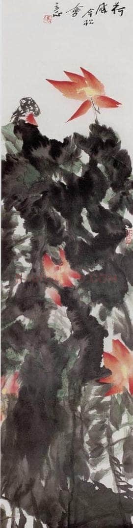 2005年 冯今松 《荷花八屏》 书画作品
