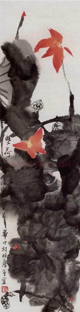 2005年 冯今松 《荷花八屏》 书画作品
