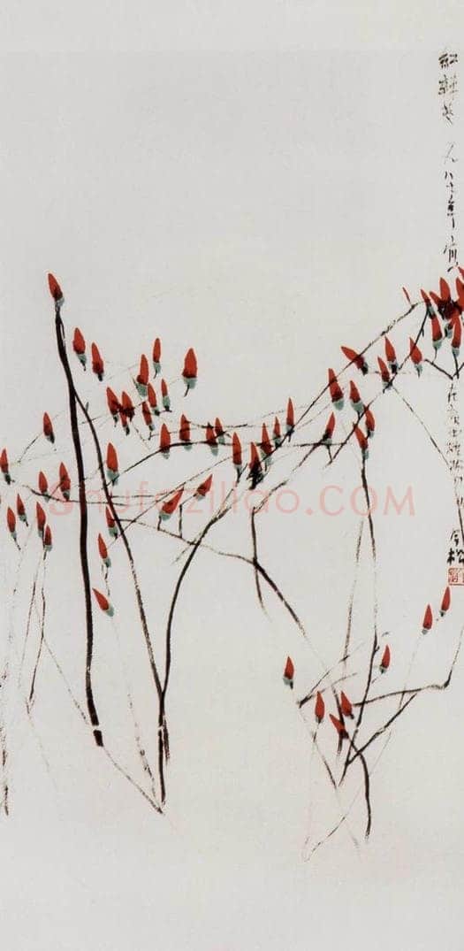1987年 冯今松 《红辣椒》 书画作品