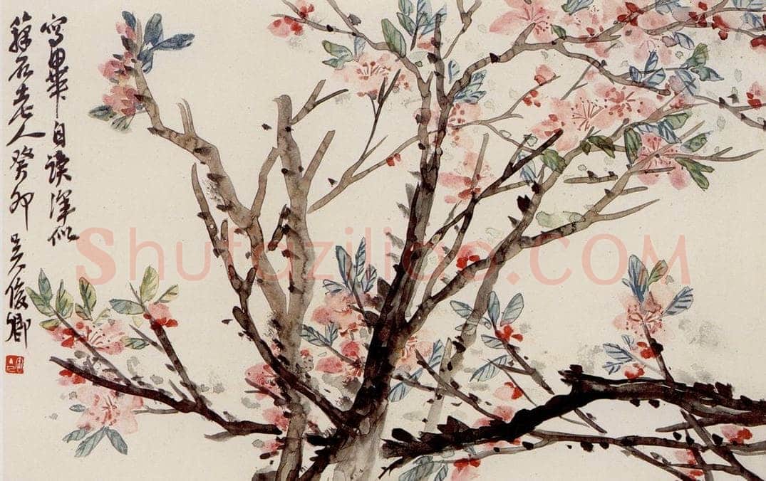  吴昌硕 桃花 书画作品