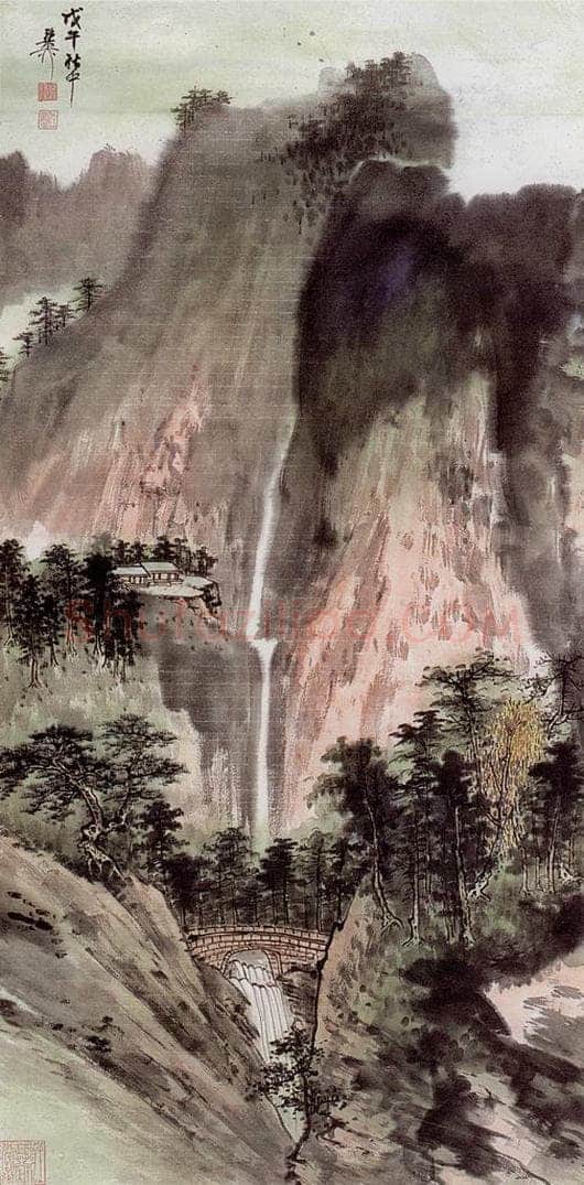  谢稚柳 青绿山水 书画作品