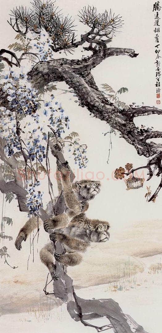  程璋 封猴图 书画作品