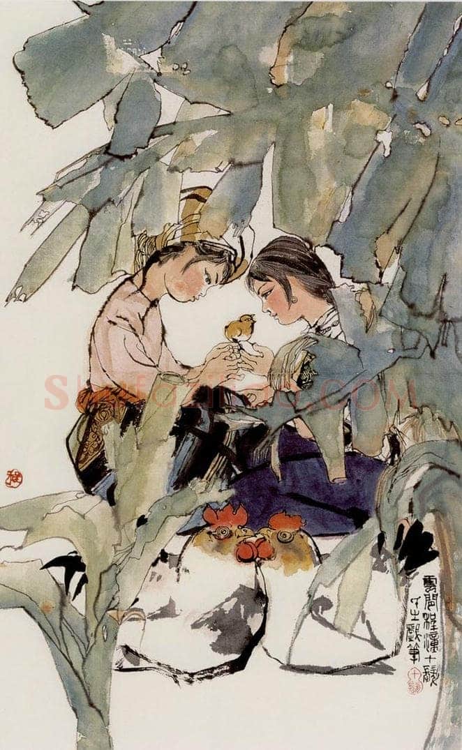  程十发 蕉荫有吉图 书画作品