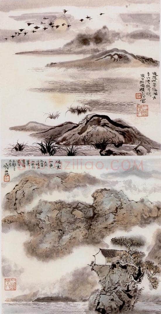  程十发 云间忆旧册 书画作品