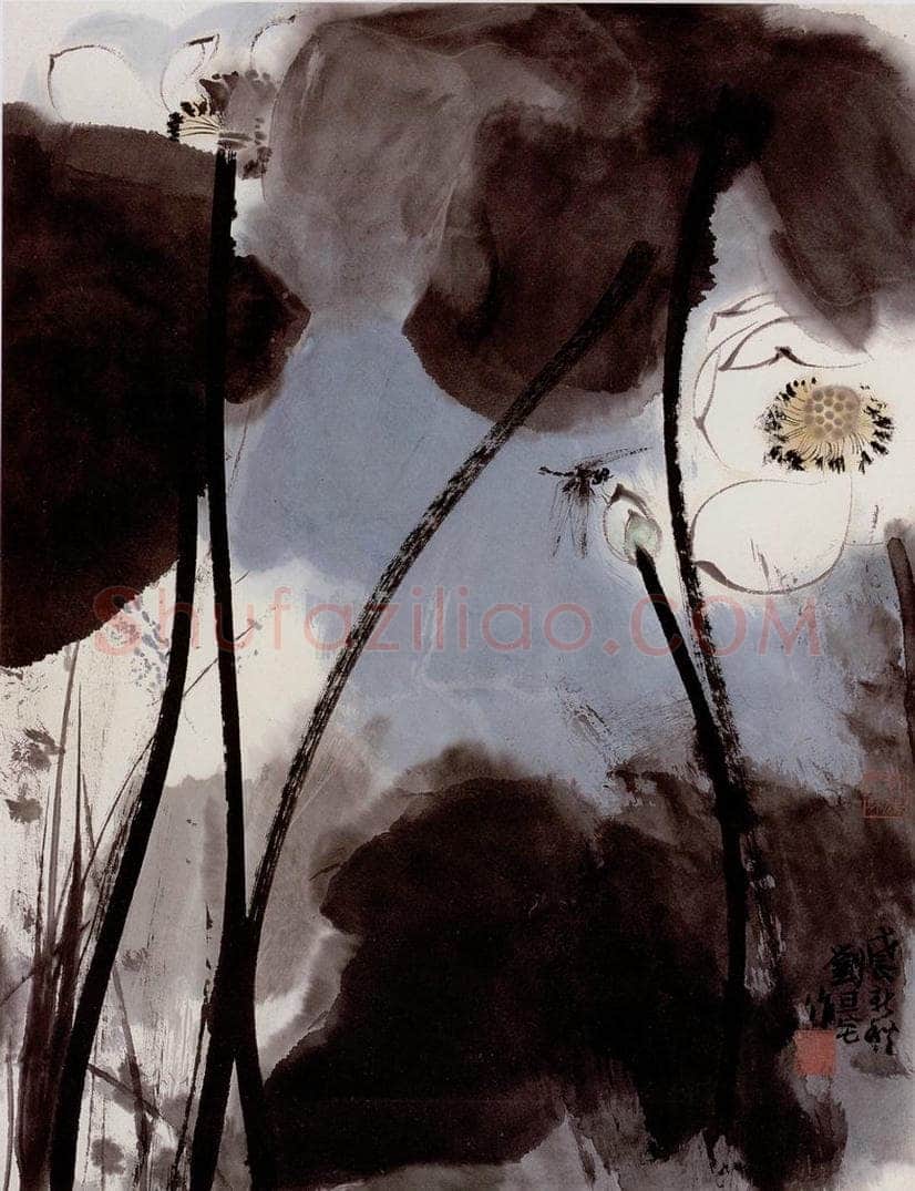  刘旦宅 荷花蜻蜒 书画作品
